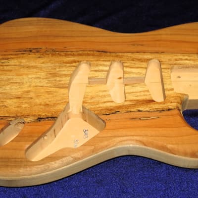 Spalted Maple Top / Basswood Strat body Standard Hardtail 3lbs 6oz  #3183 image 6