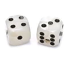 Pearl White Dice Knobs - 2 Pack - Universal for Guitar and Bass image 1