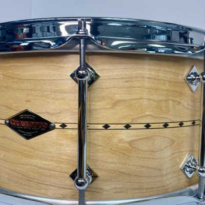 Craviotto Maple Snare Drum - 6.5" x 14" - in Natural Satin with Maple Inlay image 3