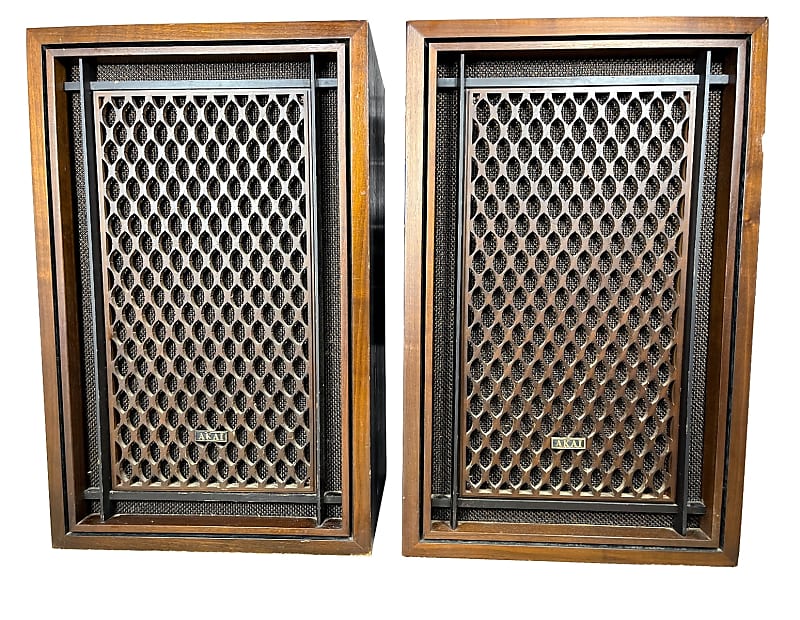 Vintage Akai SW-155 Original 4 Way Stereo Speakers 26&quot;x16&quot; Made In Japan  			