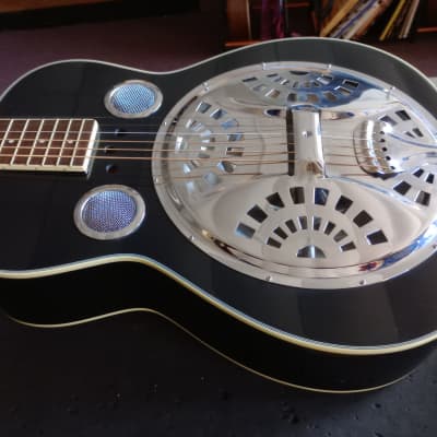 Morgan Monroe MSQ-100-BK Black Voodoo Square Neck Resonator Guitar W/Original Hard Case * FREE SHIPPING * image 7