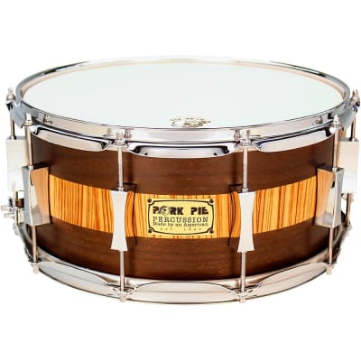 Pork Pie Exotic Rosewood Zebrawood Snare Drum 14 x 6.5 in.