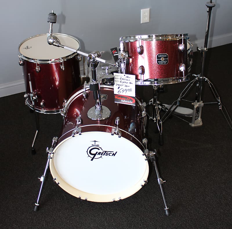 Gretsch Energy 4 Piece Street Kit With Hardware (18/12/14/14SN) Ruby Sparkle image 1