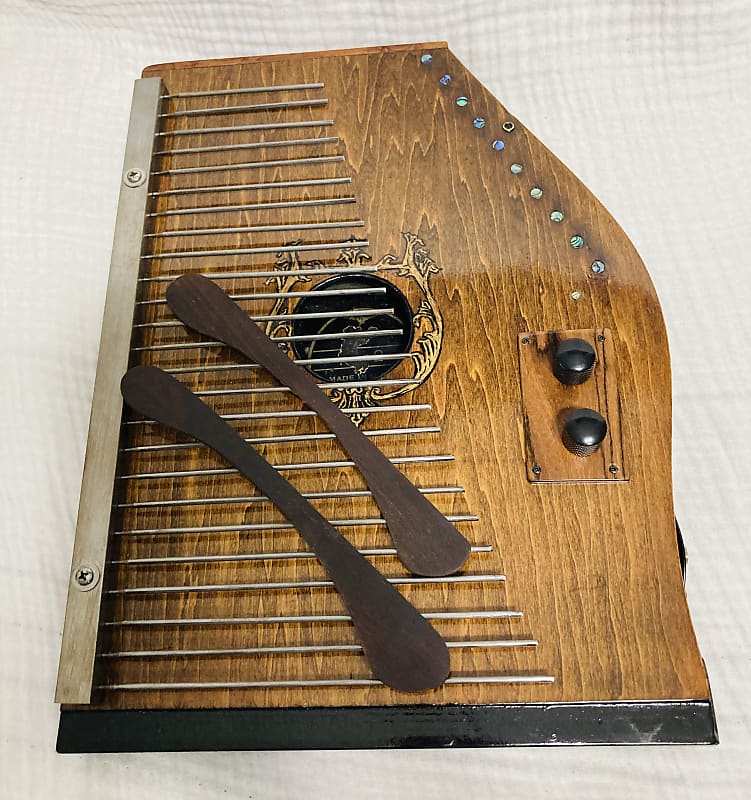 Antique Harp Electric Hammered Tines Dulcimer Reverb