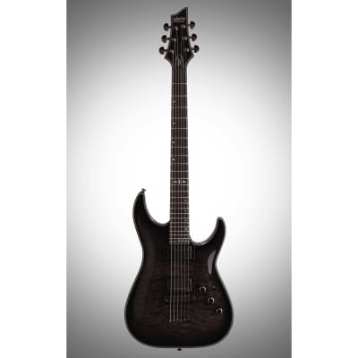 Schecter Hellraiser Hybrid C-1 Electric Guitar, Transparent Black Burst image 2