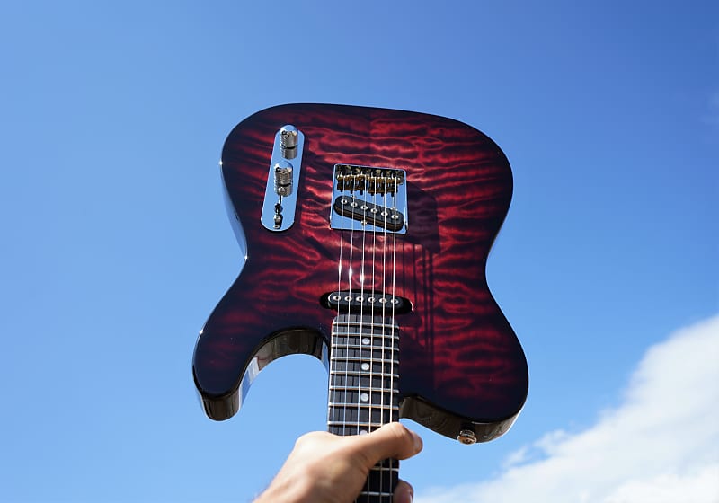 G&L USA CUSTOM SHOP ASAT Classic Crimson Burst 6-String Electric Guitar (2021) image 1