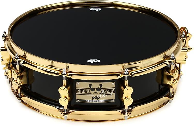PDP Eric Hernandez Signature Snare Drum - 4 x 14 inch - Black with Gold  Hardware