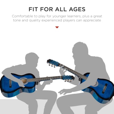 Best Choice Products Beginner Acoustic Guitar Set w/ Case, Strap, Strings - 38in-Natural Mahogany image 4