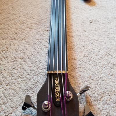 Warwick Fortress One 5 string fretless bass 1994 Burgundy Red Transparent image 15