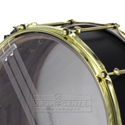 Noble & Cooley Solid Shell Classic Walnut Snare Drum 14x6 Matte Black w/Brass Hardware image 1