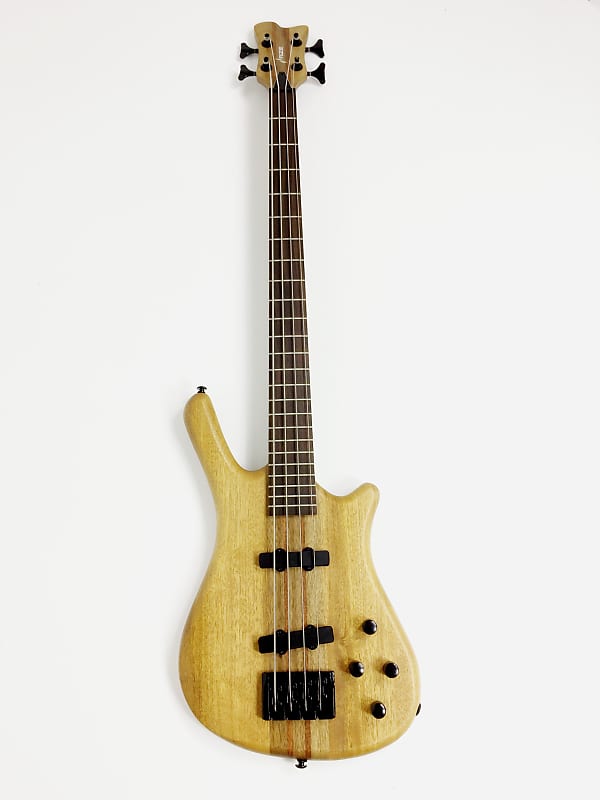 Haze 3213N 4-String Neck-Thru Electric Bass Guitar,Natural,w/Pre-Amp.+Free Bag image 1