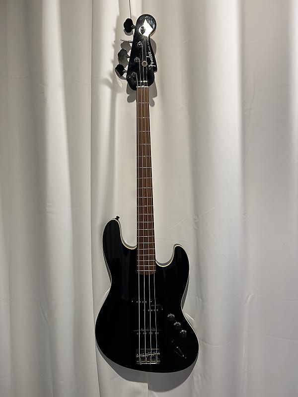 Fender Aerodyne Jazz Bass with Case 2018 Glass Black image 1