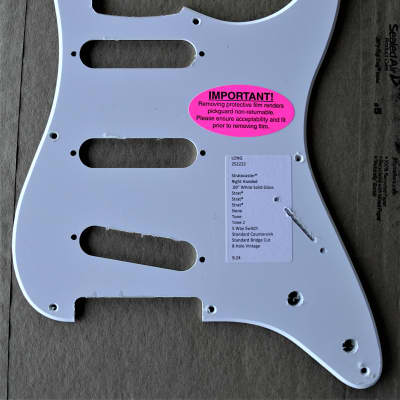 Warmoth Stratocaster Pickguard, Thick (.09), White image 1