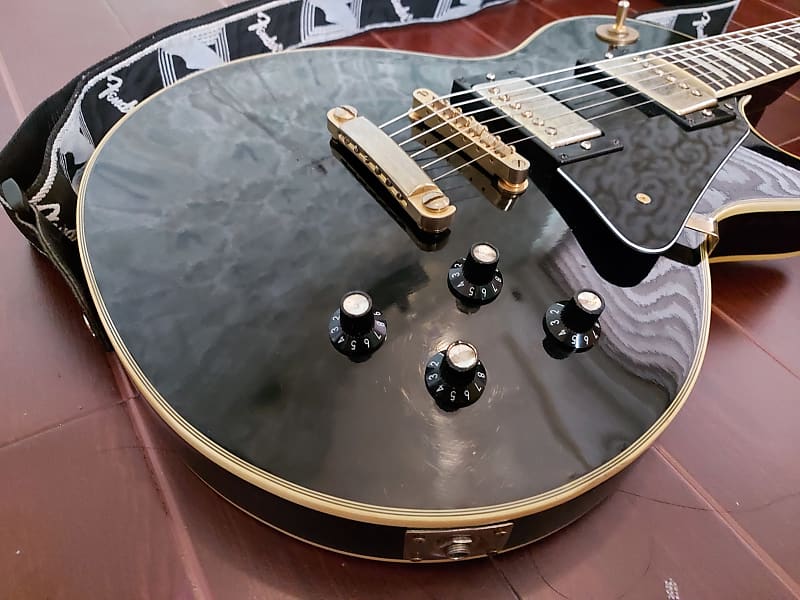 Diamond Aria Les Paul Custom Black & Gold 1980's (Free Shipping