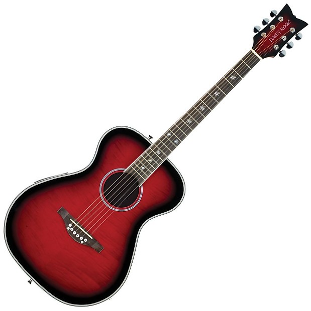 Daisy Rock Pixie Spruce Top Acoustic Electric Guitar Raspberry Burst Reverb