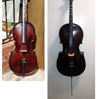 Vintage John Juzek 1/2 Size Cello, Circa 1950 - 1960 / Reddish Brown image 1