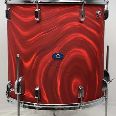 Leedy 20/13/16/5x14" Vintage 60's Drum Set - Red Satin Flame image 20