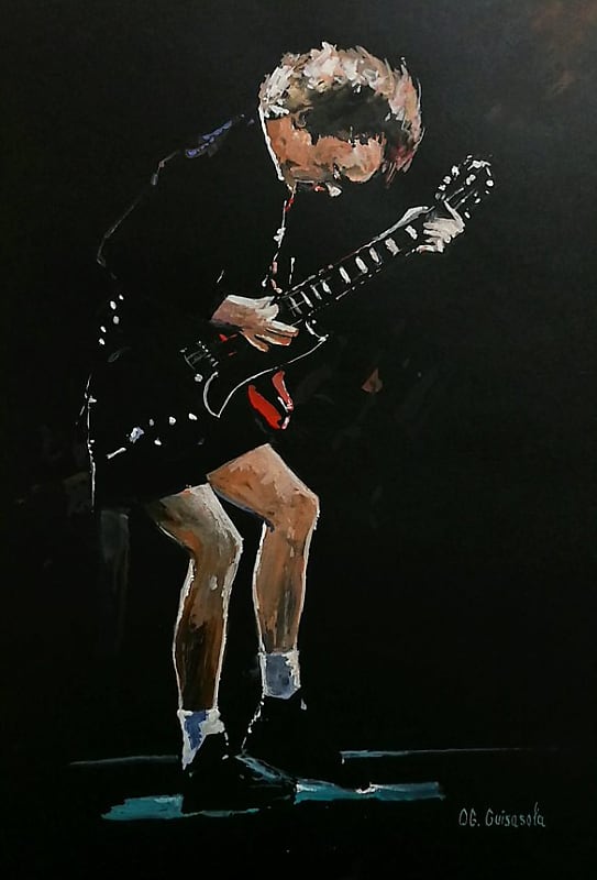 Angus Young (AC/DC) Watercolor | Reverb UK