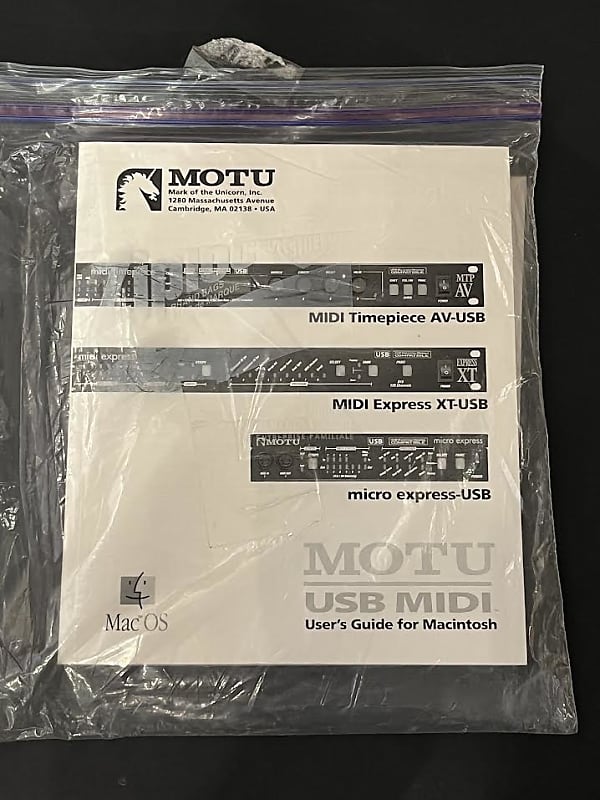 MOTU USB MIDI User's Guide for Macintosh with CD Reverb