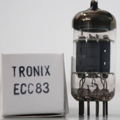 ECC83 Tronix Black Base Black Plate Made in England | Reverb UK