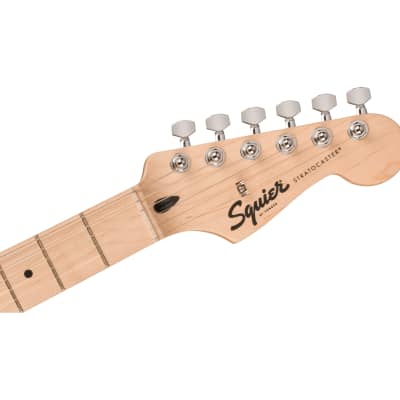 Squier Sonic Stratocaster Guitar, Maple Fingerboard, White Pickguard, Black image 5