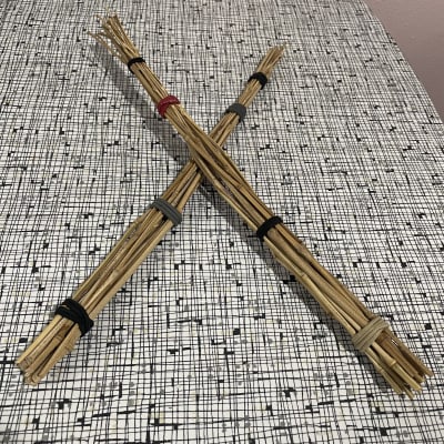 Homemade Set of Bamboo Drum Sticks Reed Rods Long 18" image 2