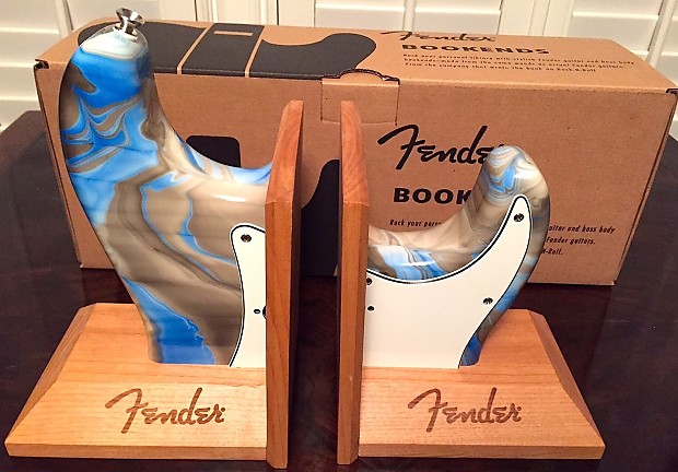 Fender Genuine Stratocaster Bookends Blue Swirl