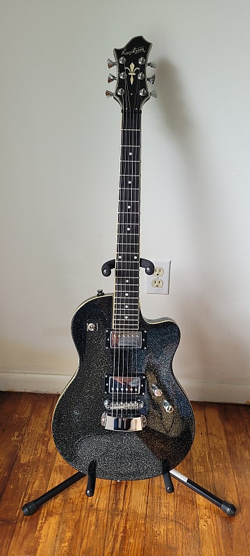 Hagstrom D2H オリジナルギグバック付 Hagstrom D2H Deluxe Electric Guitar Black Sparkle Limited