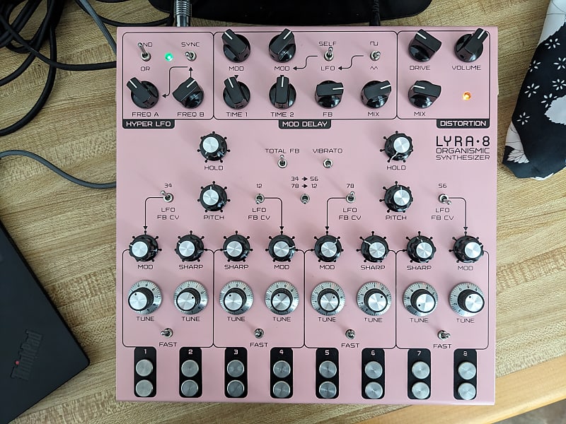 Soma Laboratory Lyra-8 Organismic Synthesizer - Pink - With Dust Cover image 1