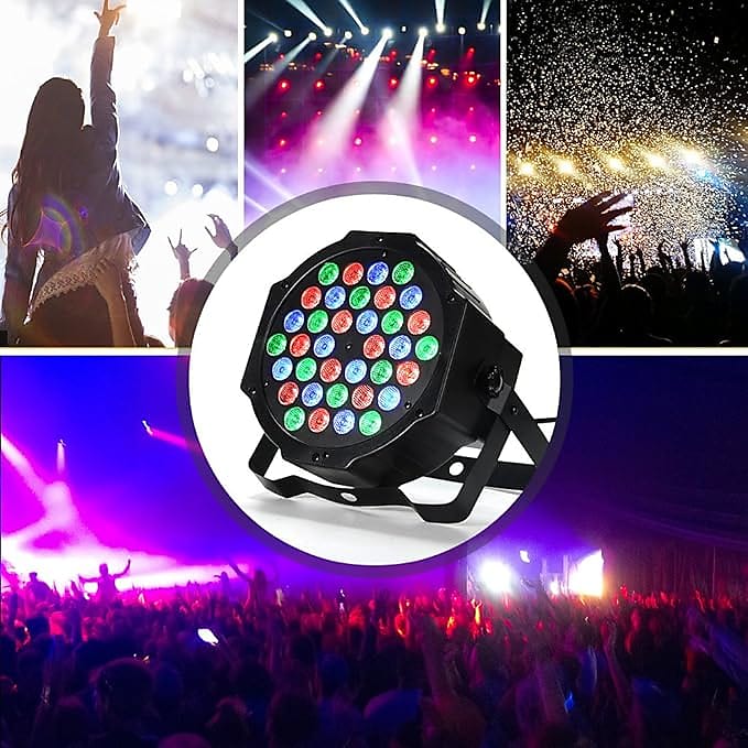 36 Led Stage Lights Rgb Dj Led Par Light Remote & Dmx Controlled Sound  Activated Auto Play Uplights For Wedding Birthday Christmas Holiday Music  Show Dance Party Stage Lighting-4 Pack