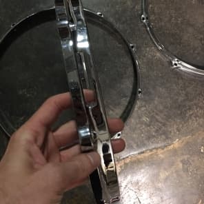 Ludwig 14 Inch Die Cast Snare Hoops Top & Bottom With Catch Holes 2008 Chrome image 2