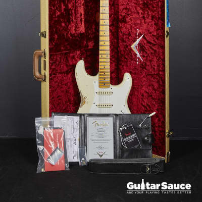 Fender Custom Shop 56 Stratocaster Heavy Relic Aged India Ivory Over 2 Tone Sunburst 2022 Used (cod.1378UG) image 14