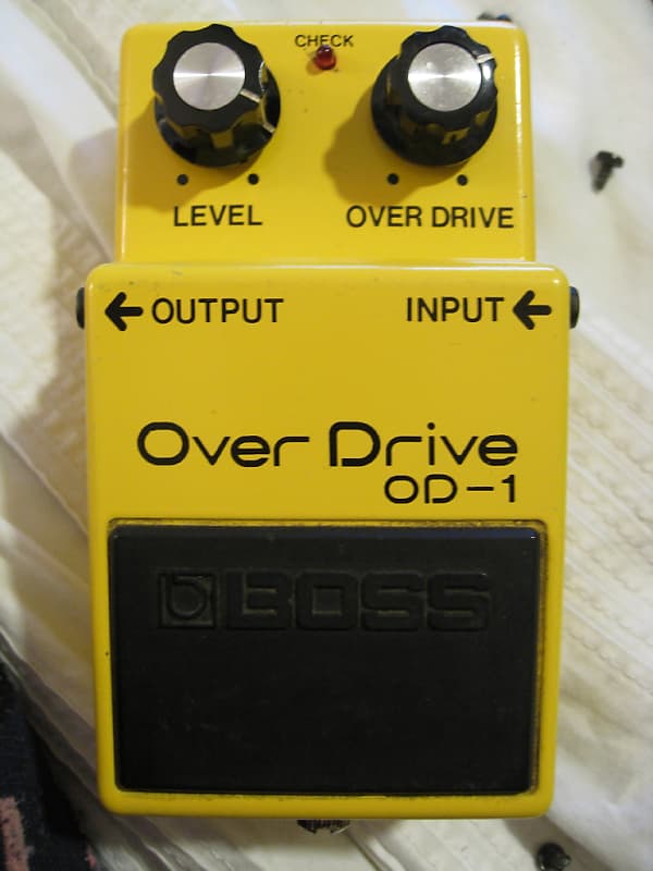 Boss OD-1 Overdrive Made in Japan 1980 Silver Screw Long Dash | Reverb