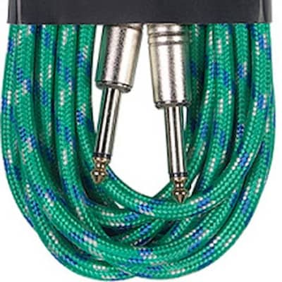 Instrument cable, jack/jack (m/m), 6 m (20"), green, vintage tweed style, S-series image 7