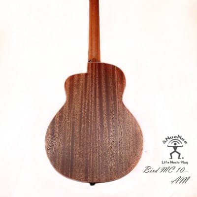 aNueNue Bird MC10 - AM Almond Milk Solid Sitka Spruce & Mahogany Travel Guitar image 5
