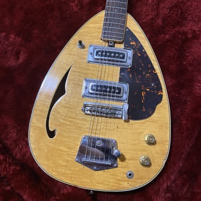 c.1968- Liberty/Kawai/Teisco/Domino MS-170 Teardrop Style MIJ Vintage Hollow Guitar “Natural” for sale