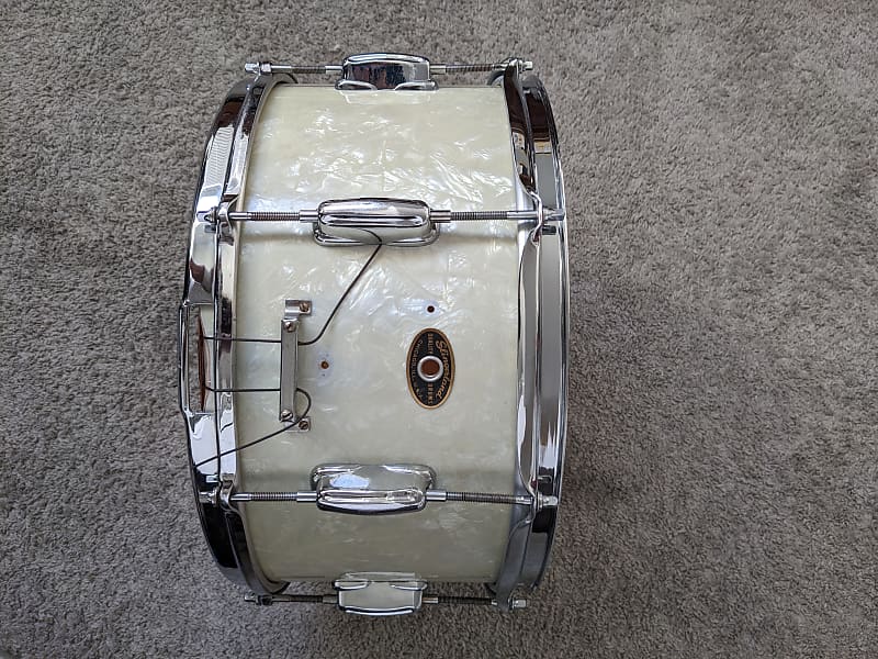 Slingerland 15" Snare drum 1958 - White Pearl image 1