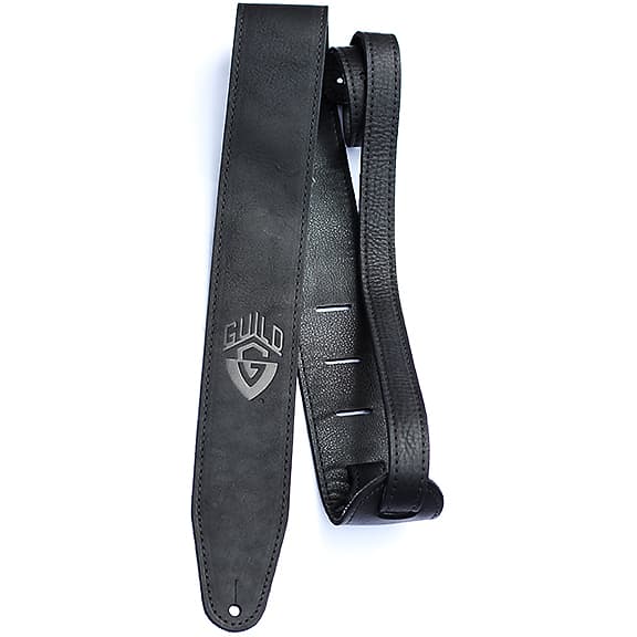 Guild Leather Standard Guitar Strap Guitar Strap (Black) Reverb