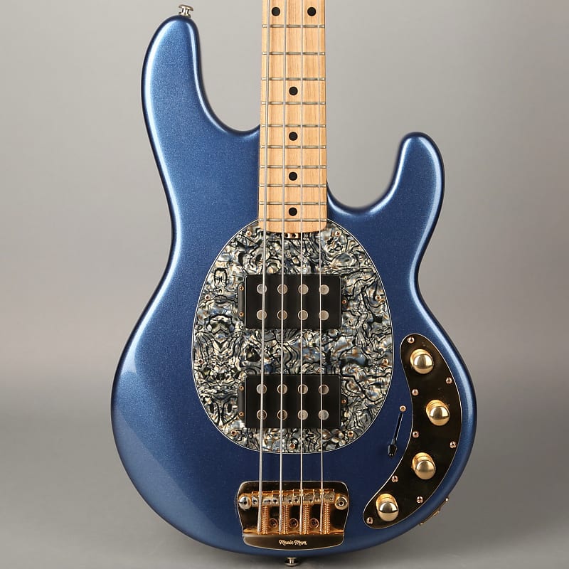 Ernie Ball Music Man USA StingRay 4 HH - 2012 - Pace Car Blue w/Gold  Hardware