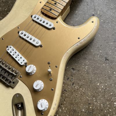 MJT VTS S-Style Aged Electric Guitar w/ Fender Headstock - Blonde image 7