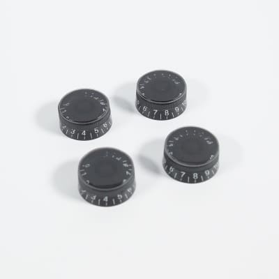 Set of 4 Hatbox Guitar speed Knobs w/ Rubber ring Grip, Non-Slip, Black