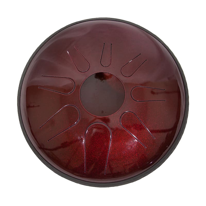 Idiopan DPD12-RRA Domina 12-Inch Tunable Steel Tongue Drum w/Pair of Black Mallets & Display Ring - Ruby Red image 1
