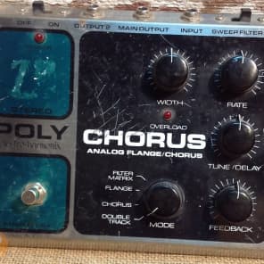 Electro-Harmonix Stereo Poly Chorus Analog Flange/Chorus Pedal 1980s