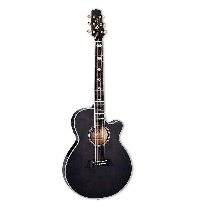 Takamine TSP158C SBL Thinline Acoustic Elerctic Guitar With Case, Black Gloss image 1
