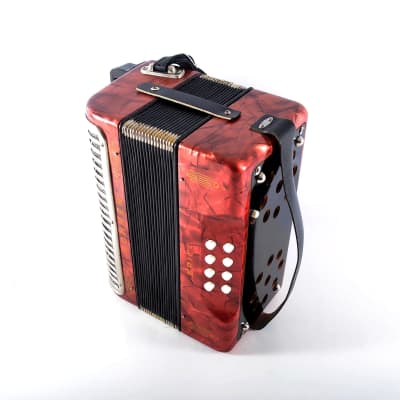German Made Vintage Top Diatonic Button Accordion Hohner Erica C/F - 8 Bass ~ Squeezebox image 3