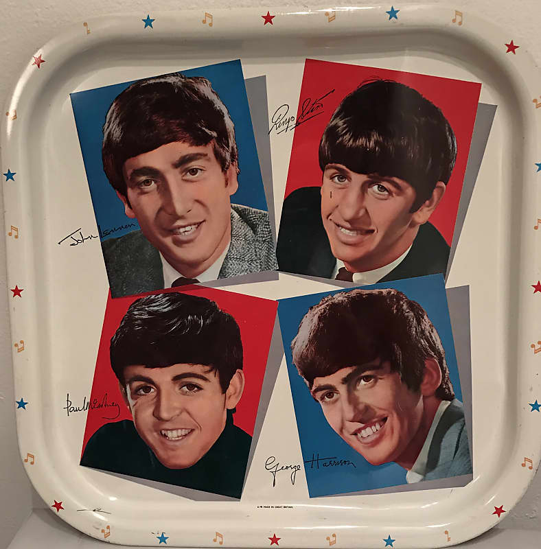 The Beatles lithograph tin tray 1964