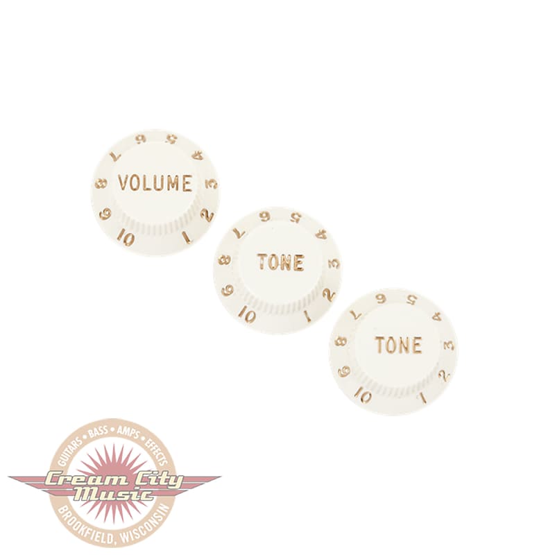 Fender Stratocaster Volume & Tone Knobs Parchment Reverb