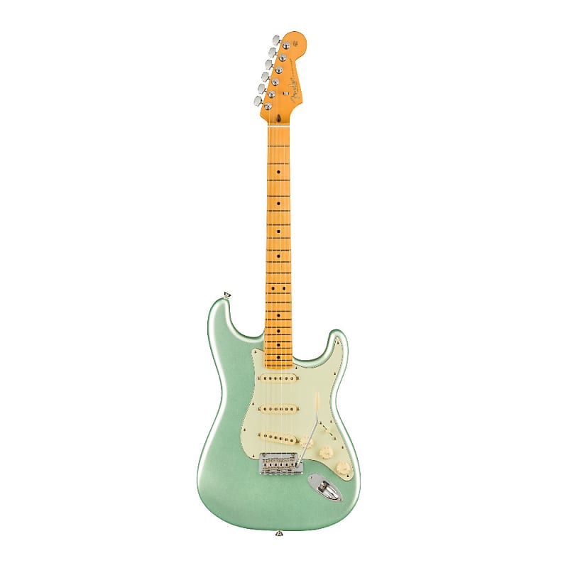 Fender American Professional II Stratocaster 6-String Electric Guitar (Mystic Surf Green) with Gig Bag - Maple Fingerboard, Aged White Controls, Right-Hand Orientation image 1