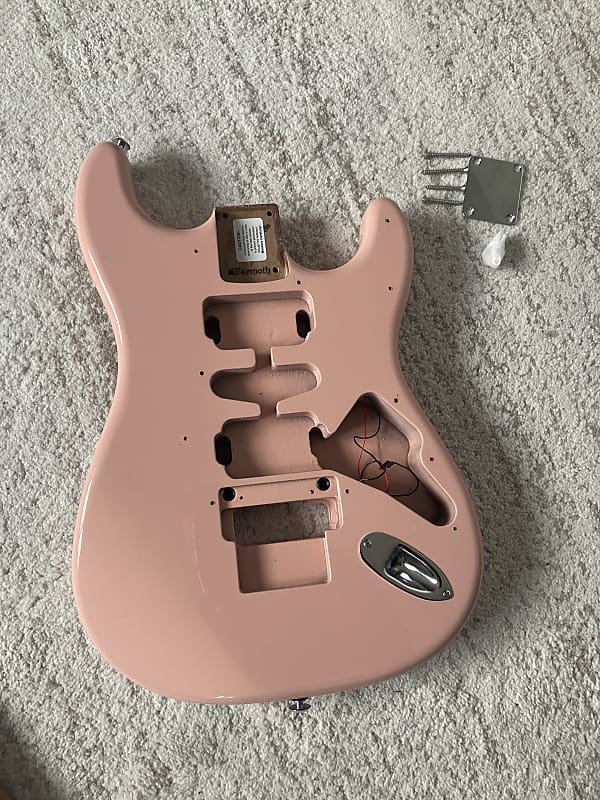 Warmoth Stratocaster Body Shell Pink HSH Roasted Alder Recessed Floyd