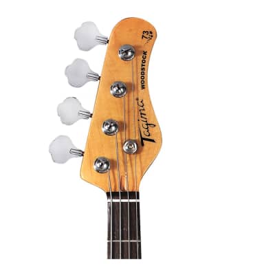 Tagima Guitars TW-73 Electric Bass Guitar, Tortoise Pickguard, Sunburst TW73 image 3